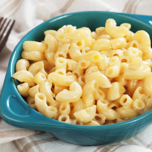 Bowl of mac and cheese in a creamy cheese sauce