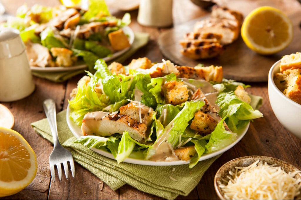 Freshly baked sourdough herb seasoned croutons