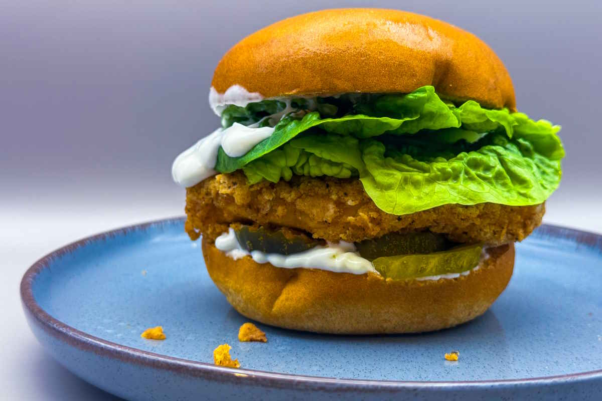 Vegan Crispy Fried Chicken Sandwich with Ranch Sauce