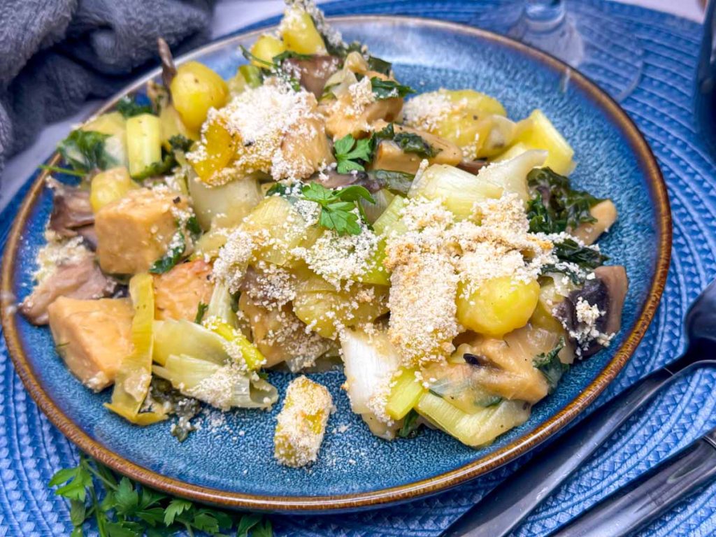 Vegan Leek and Gnocchi Bake