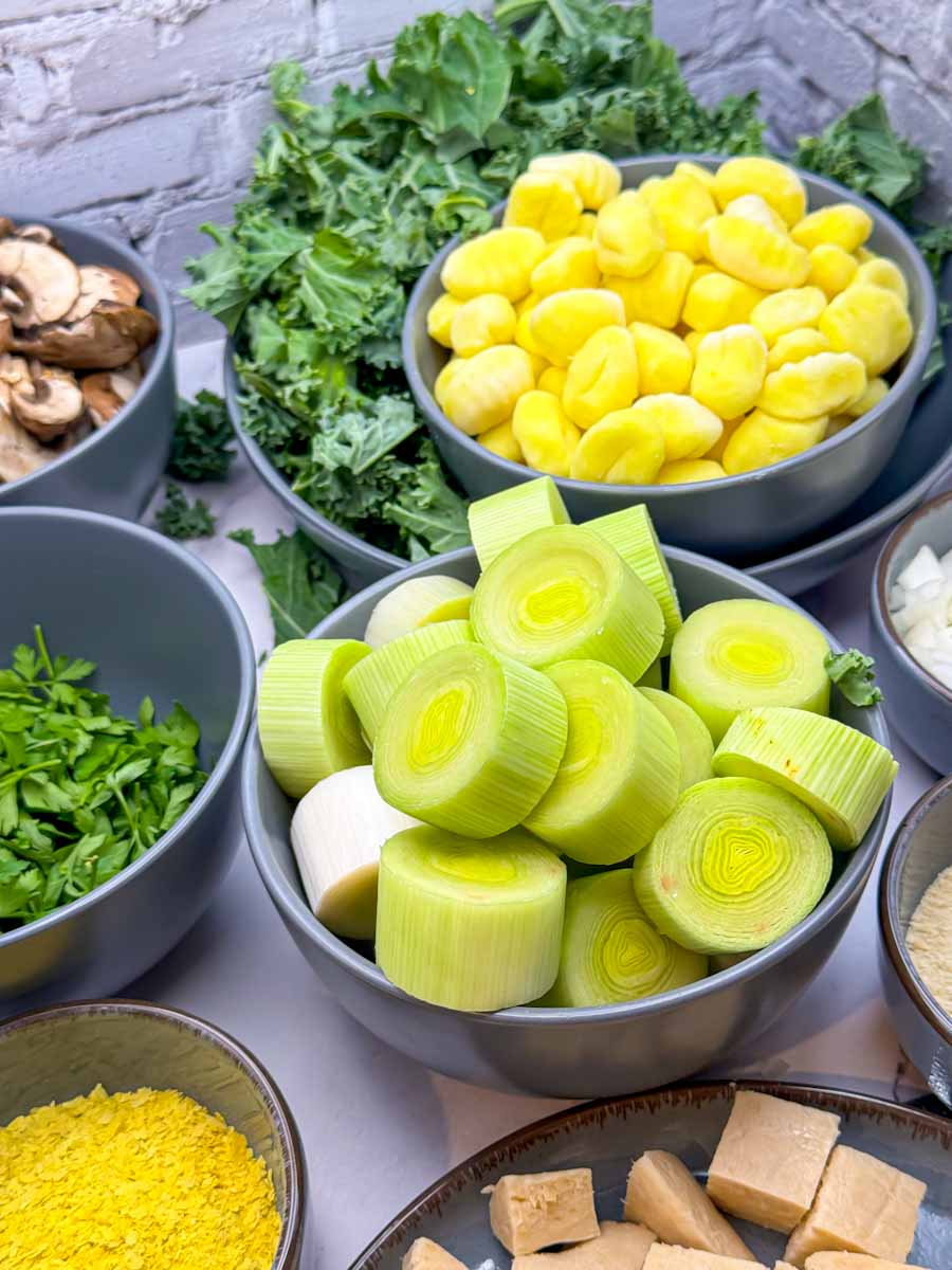 Vegan Leek and Gnocchi Bake Ingredients