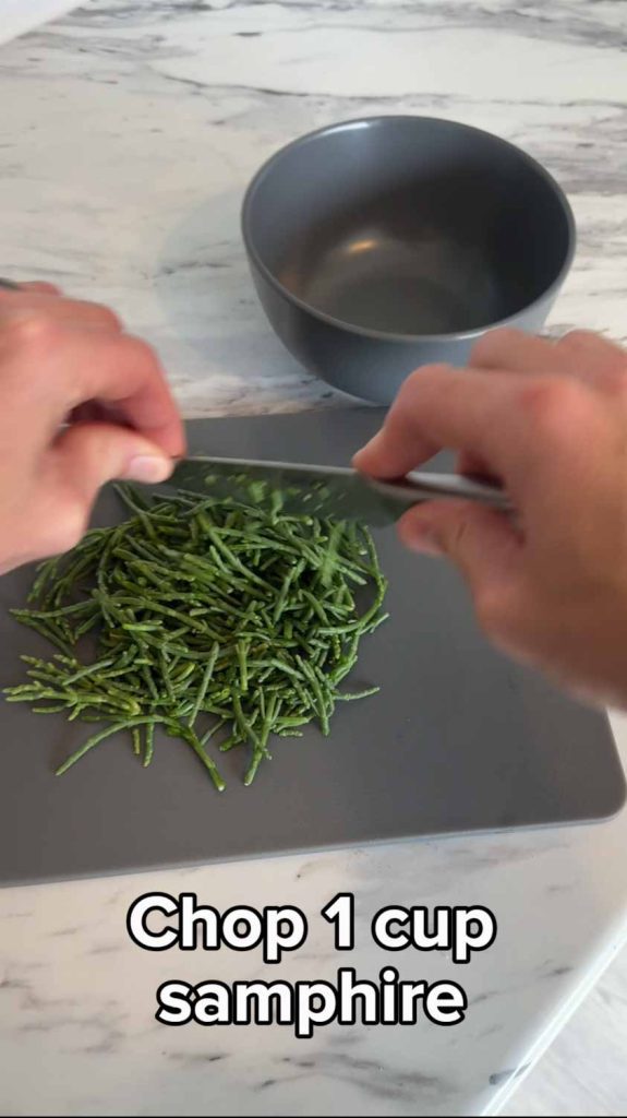 Chopping samphire