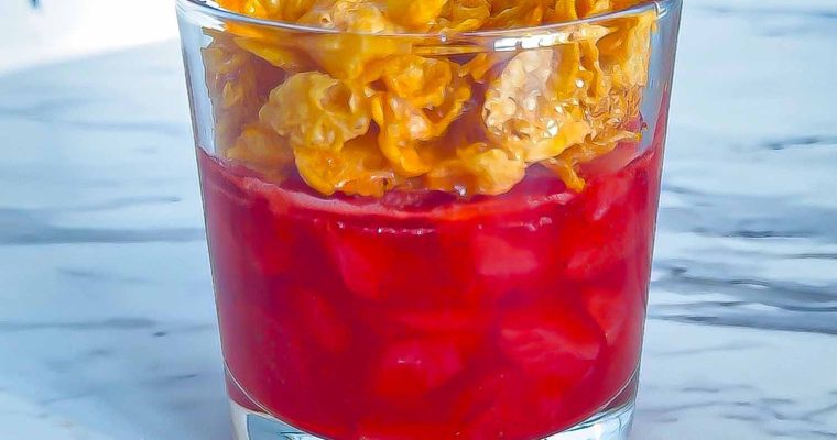 Strawberry and Cornflake Jelly Parfait