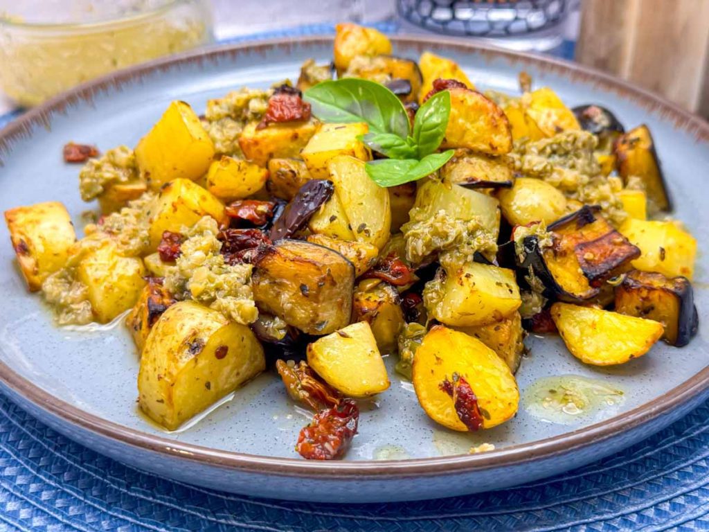 Warm Aubergine and Potato Salad